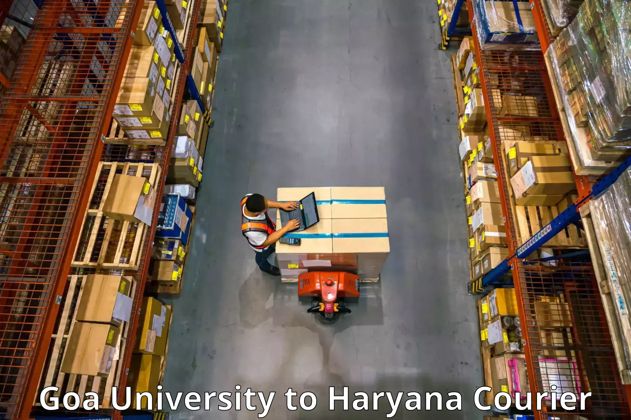 Household goods shipping Goa University to Gurugram