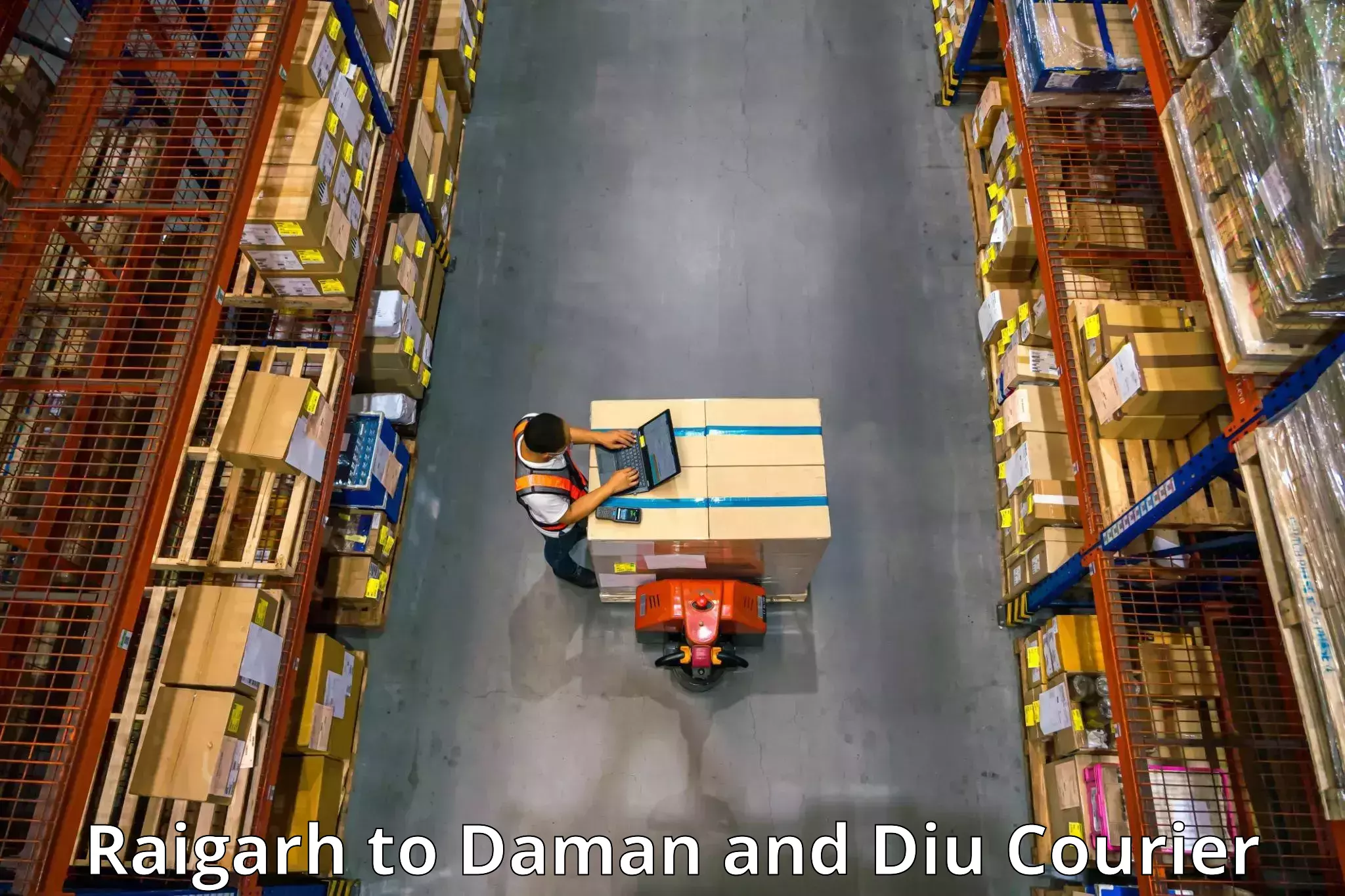 Furniture transport company Raigarh to Daman and Diu