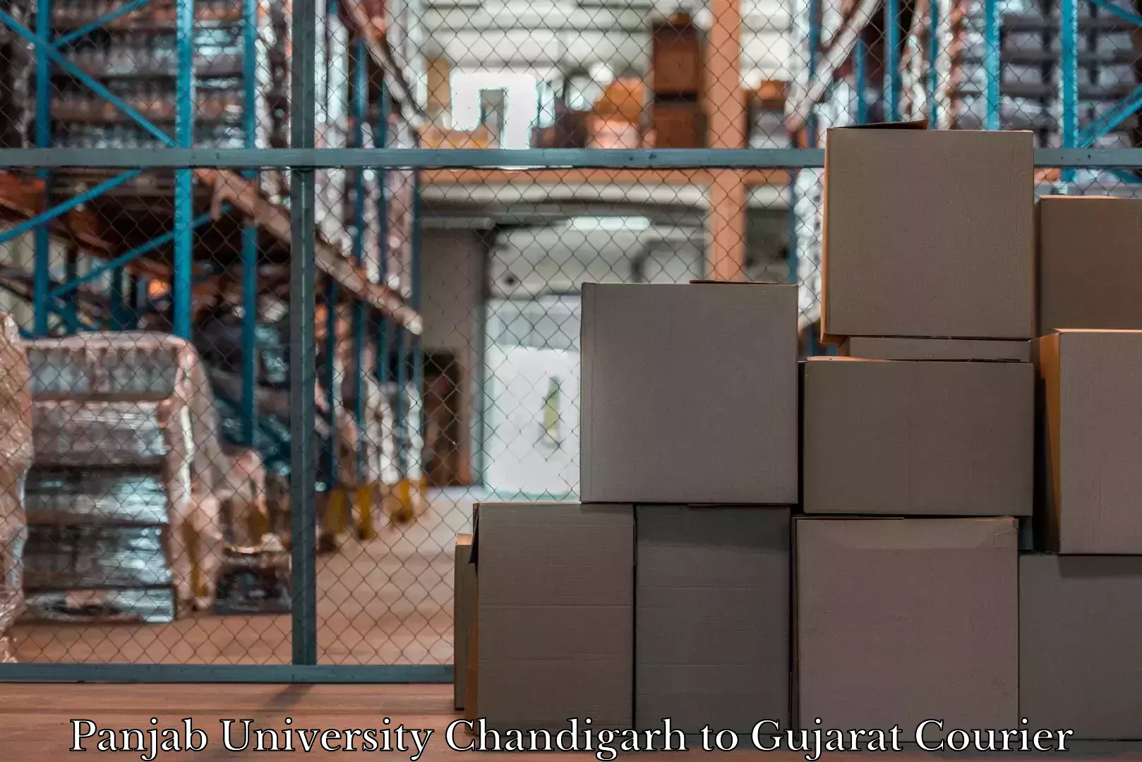 Online luggage shipping booking in Panjab University Chandigarh to Kandla Port