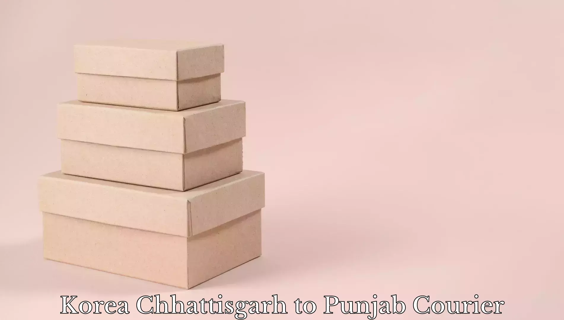 Luggage transport rates calculator Korea Chhattisgarh to Punjab