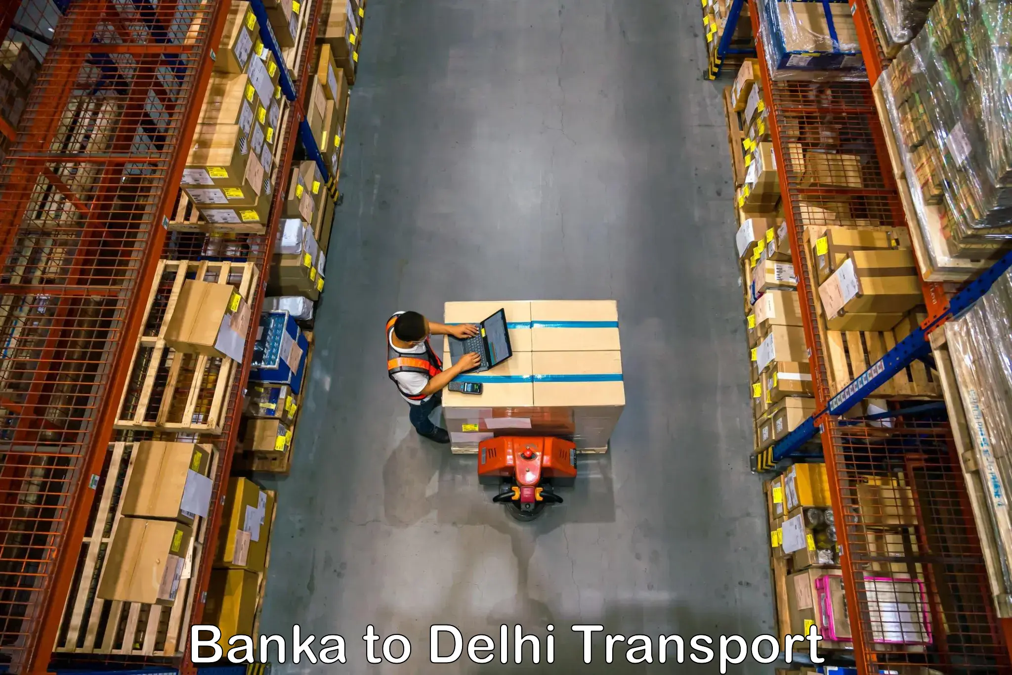 Door to door transport services Banka to East Delhi
