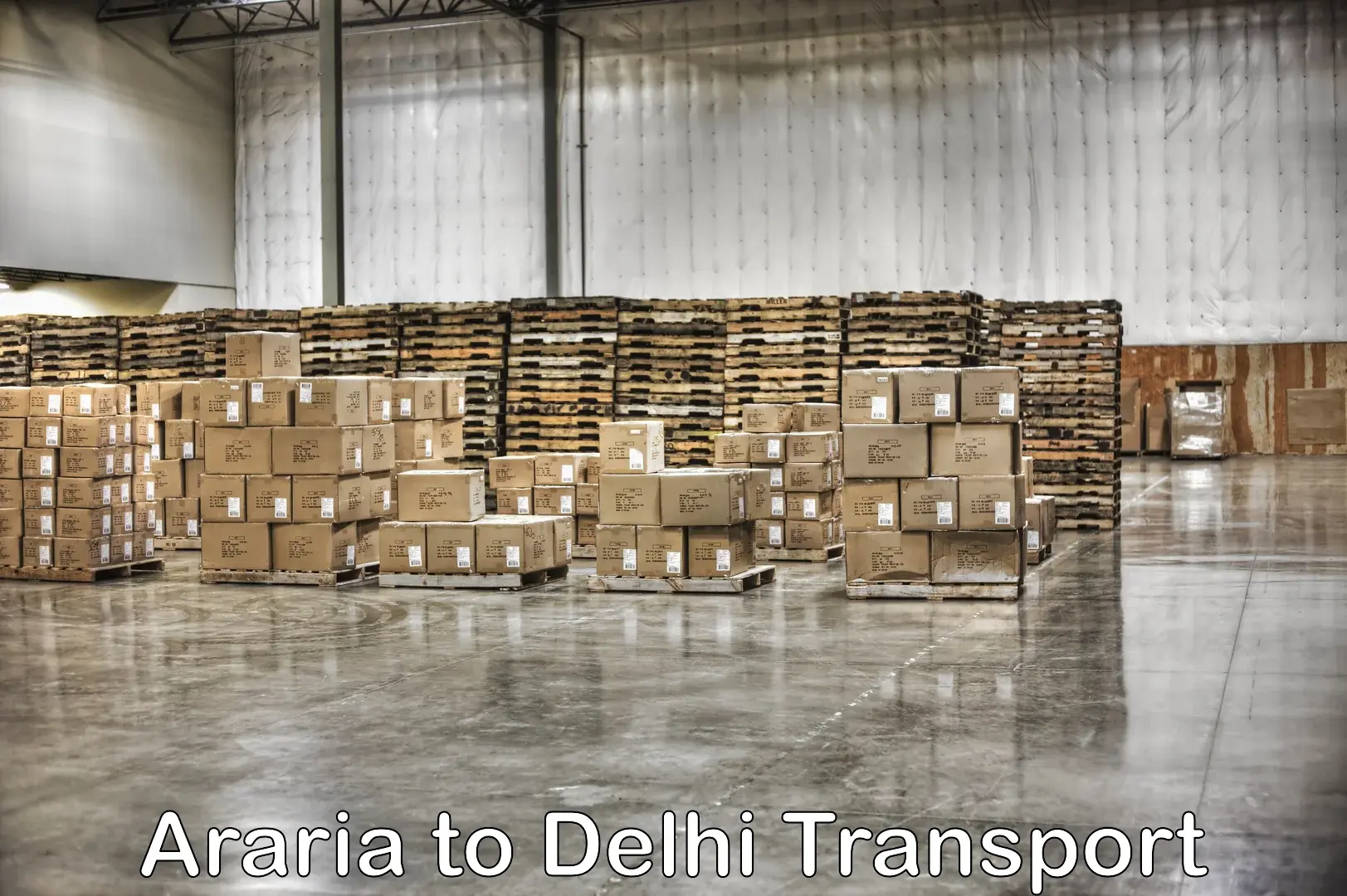 Two wheeler parcel service Araria to Jamia Millia Islamia New Delhi