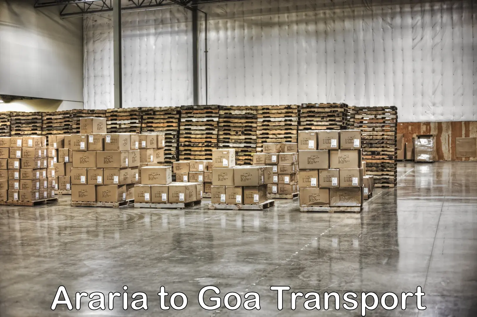 International cargo transportation services Araria to Vasco da Gama